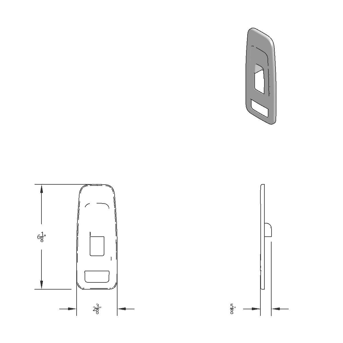 Chrome Plastic Door Switch Cover For 2013-2024 Kenworth T680-Passenger - Thumbnail 6