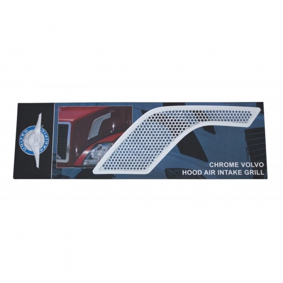 Chrome Hood Air Intake Grille For 2003-2017 Volvo VN/VNL - Driver - Thumbnail 2