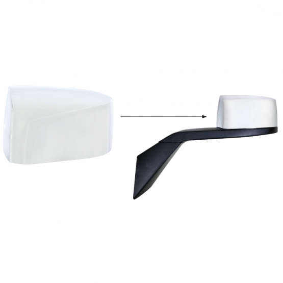 Chrome Hood Mirror Cover For 2003-2017 Volvo VN/VNL - Driver - Thumbnail 3