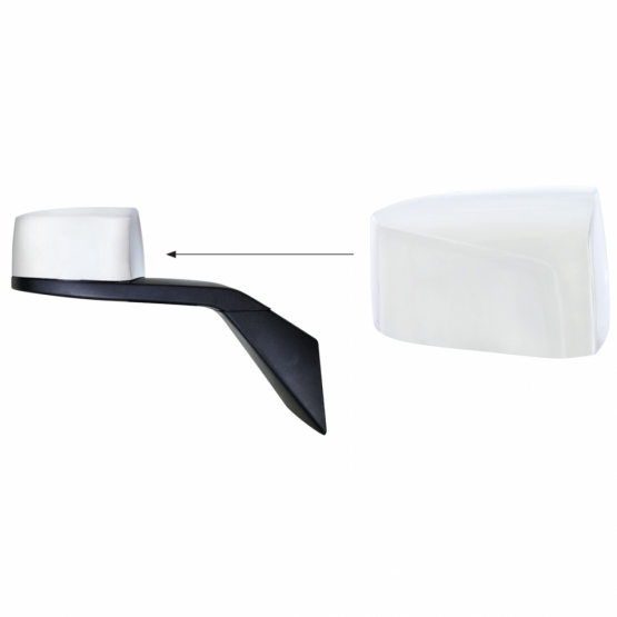 Chrome Hood Mirror Cover For 2003-2017 Volvo VN/VNL - Passenger - Thumbnail 3