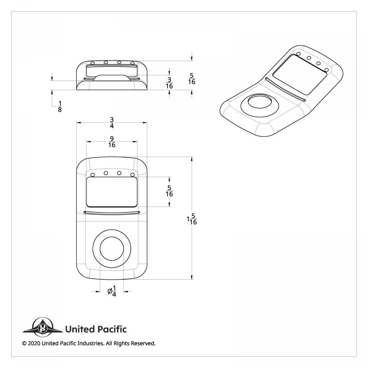 Rocker Switch Cover For Kenworth/Peterbilt - Blue Crystal (Card of 3) - Thumbnail 3
