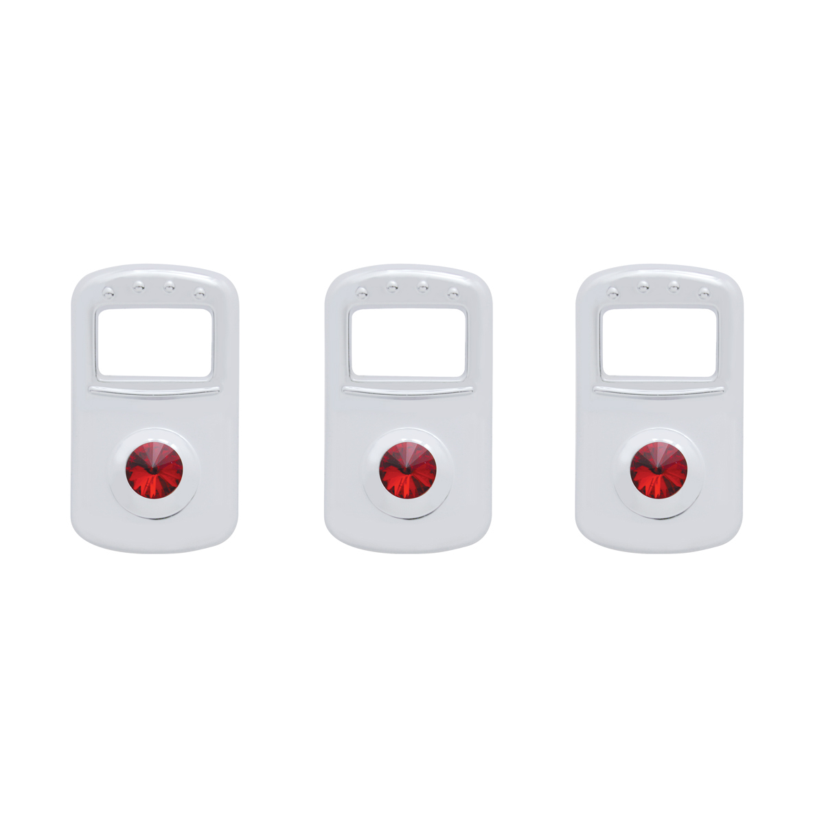 Rocker Switch Cover For Kenworth/Peterbilt - Red Crystal (Card of 3) - Thumbnail 3