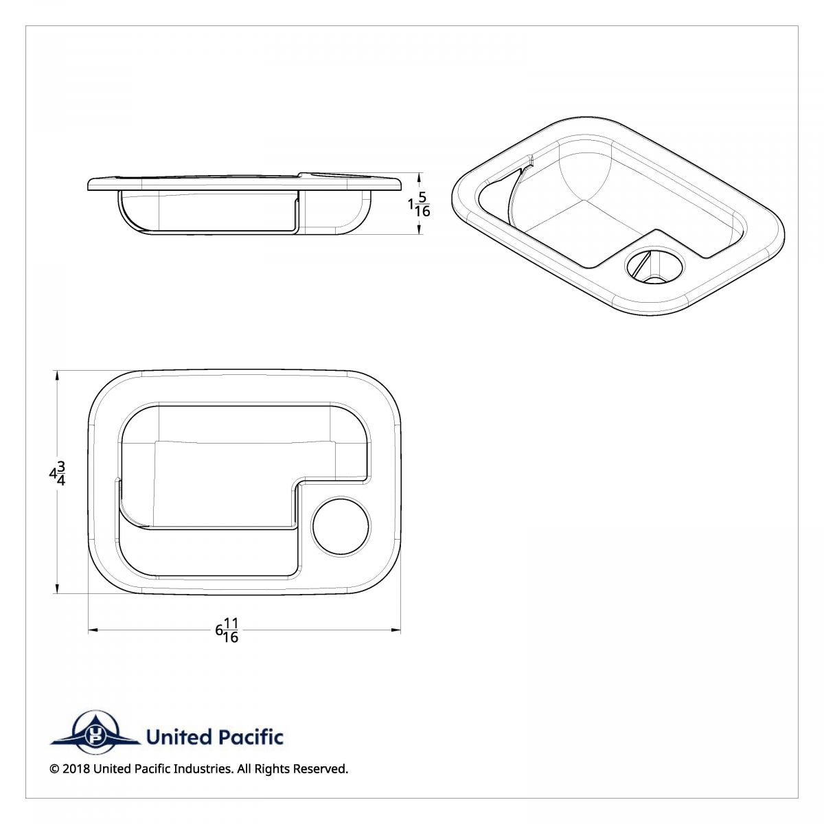 Chrome Exterior Door Handle Cover For 2003+ Kenworth & 2004+ Peterbilt Trucks - Passenger - Thumbnail 2