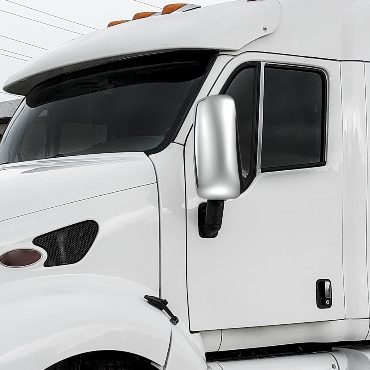 Chrome Mirror Cover For PB 387 (2000-2011), 587 (2012-2018), & KW T700 (2010-2016) - Passenger - Thumbnail 6