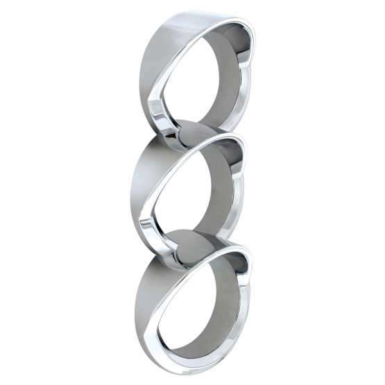 Chrome Plastic Center Dash 3-Gauge Cluster Bezel With Visor For 2013-2021 Peterbilt 579-Left