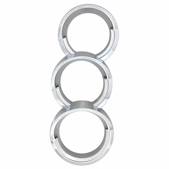 Chrome Plastic Center Dash 3-Gauge Cluster Bezel With Visor For 2013-2021 Peterbilt 579-Left - Thumbnail 2