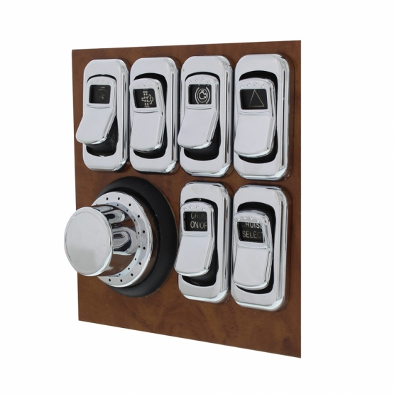 Chrome Peterbilt Dash Data Display Module Control Knob Bezel - Thumbnail 3