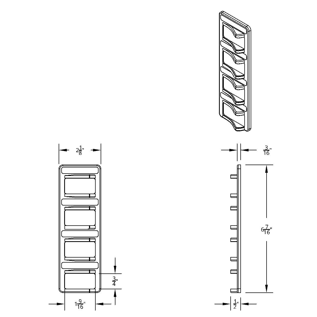 Chrome 4-Rocker Switch Cover For Peterbilt 579 (2012-2019) & 567 (2014-2019)- 4 Switches - Thumbnail 5