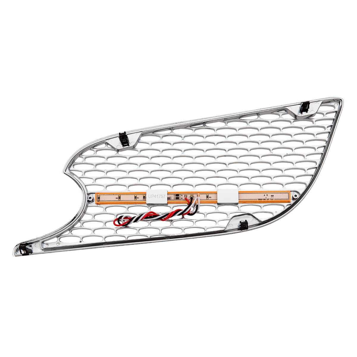 Chrome Air Intake Grille With LED GloLight For 2012-2021 Peterbilt 579 (Passenger) - Amber LED/Amber Lens - Thumbnail 3