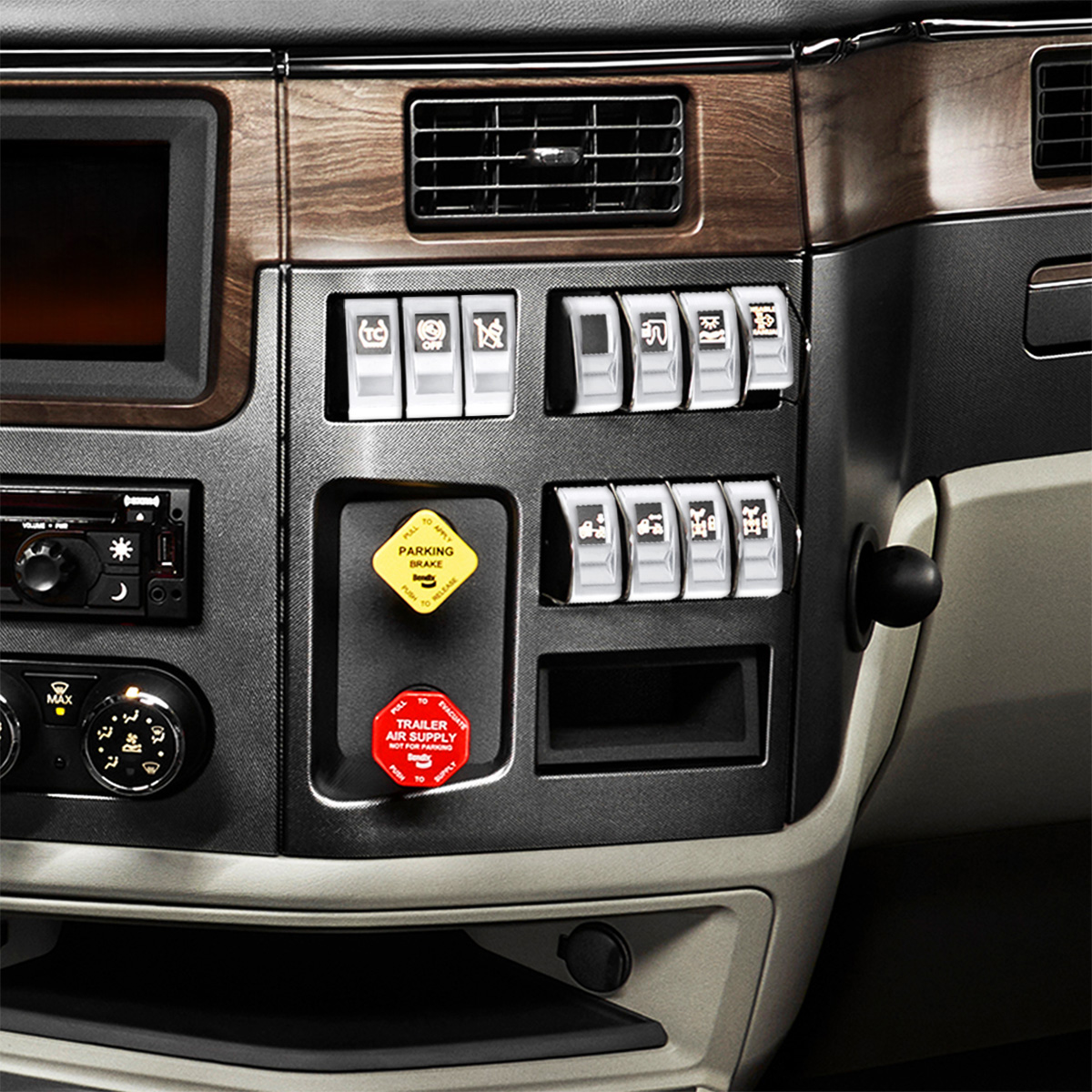 Chrome Plastic Rocker Switch Cover For 2022-2025 Peterbilt 579 (Pair) - Thumbnail 6