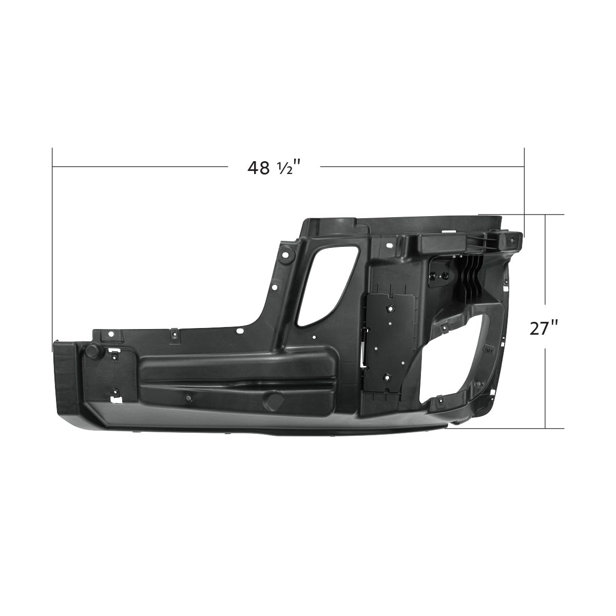 Bumper Reinforcement With Fog Light & Wheel Aero Trim Holes For 2018-2024 Freightliner Cascadia - Driver - Thumbnail 7