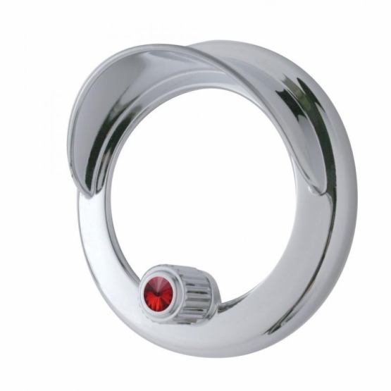 Clock Bezel With Visor For Freightliner Century/Coronado/Columbia - Red Crystal