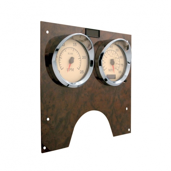 Chrome Plastic Speed/Tachometer Gauge Bezel With Visor For 2000-2007 International 9900IX/9900I/9400I/9200I - Thumbnail 3