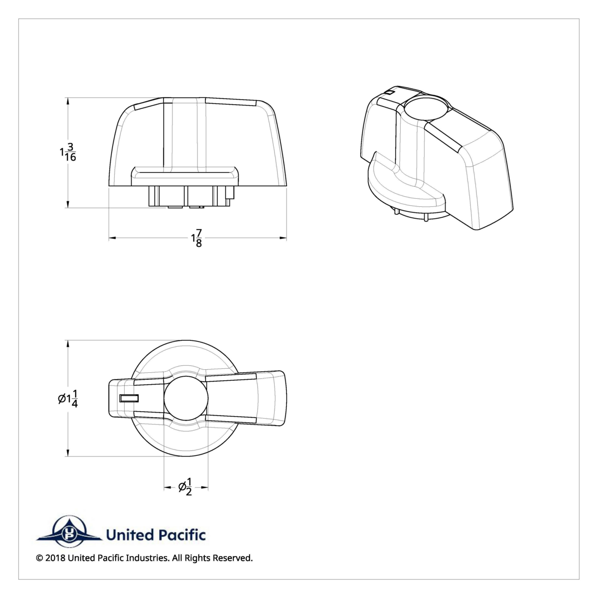 A/C Knob (Newer Model) With Red Crystal For 2005-2010 Freightliner - Thumbnail 2