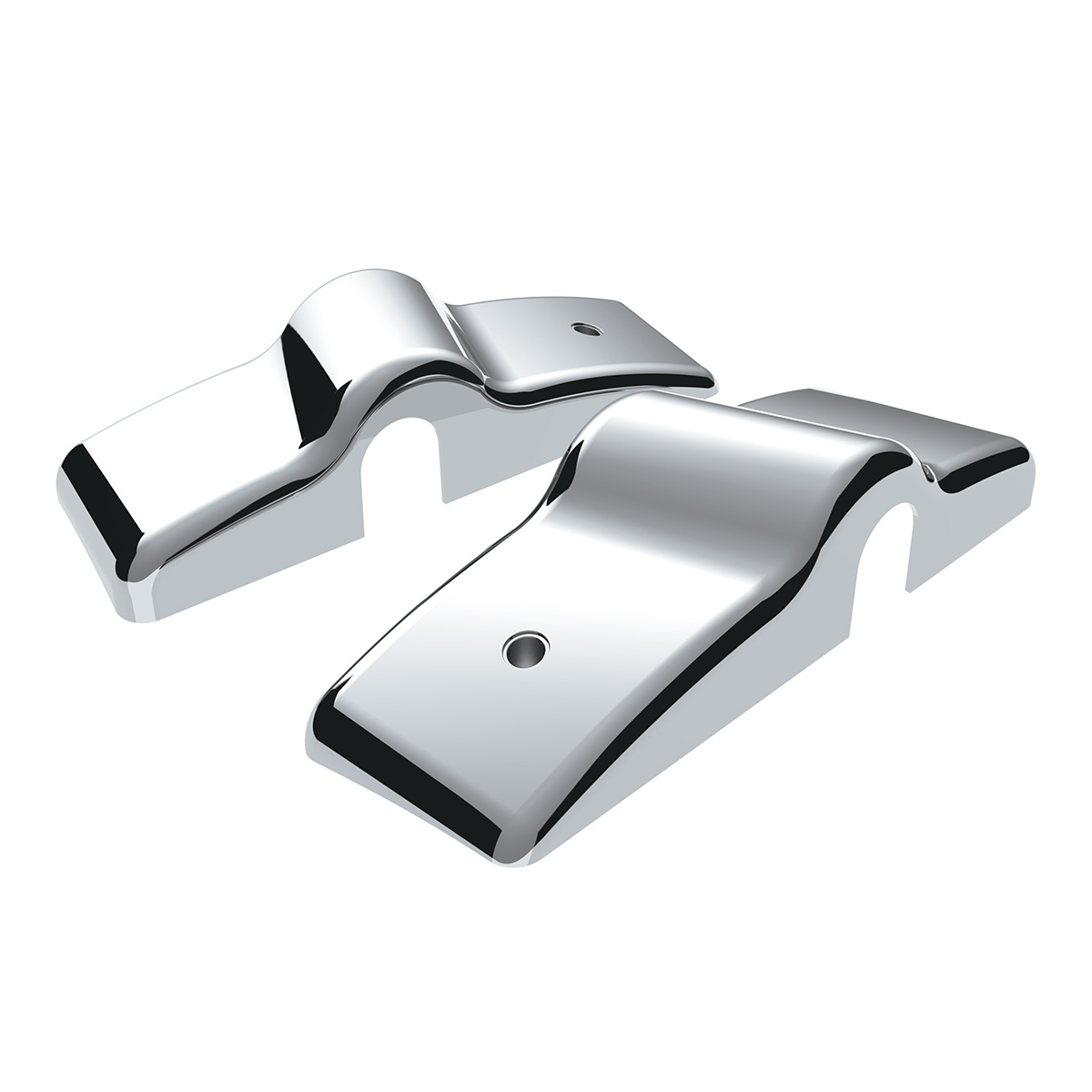 Chrome Plastic Bottom Mirror Post Cover Set For 1996-2010 Freightliner Century (Pair) - Thumbnail 2