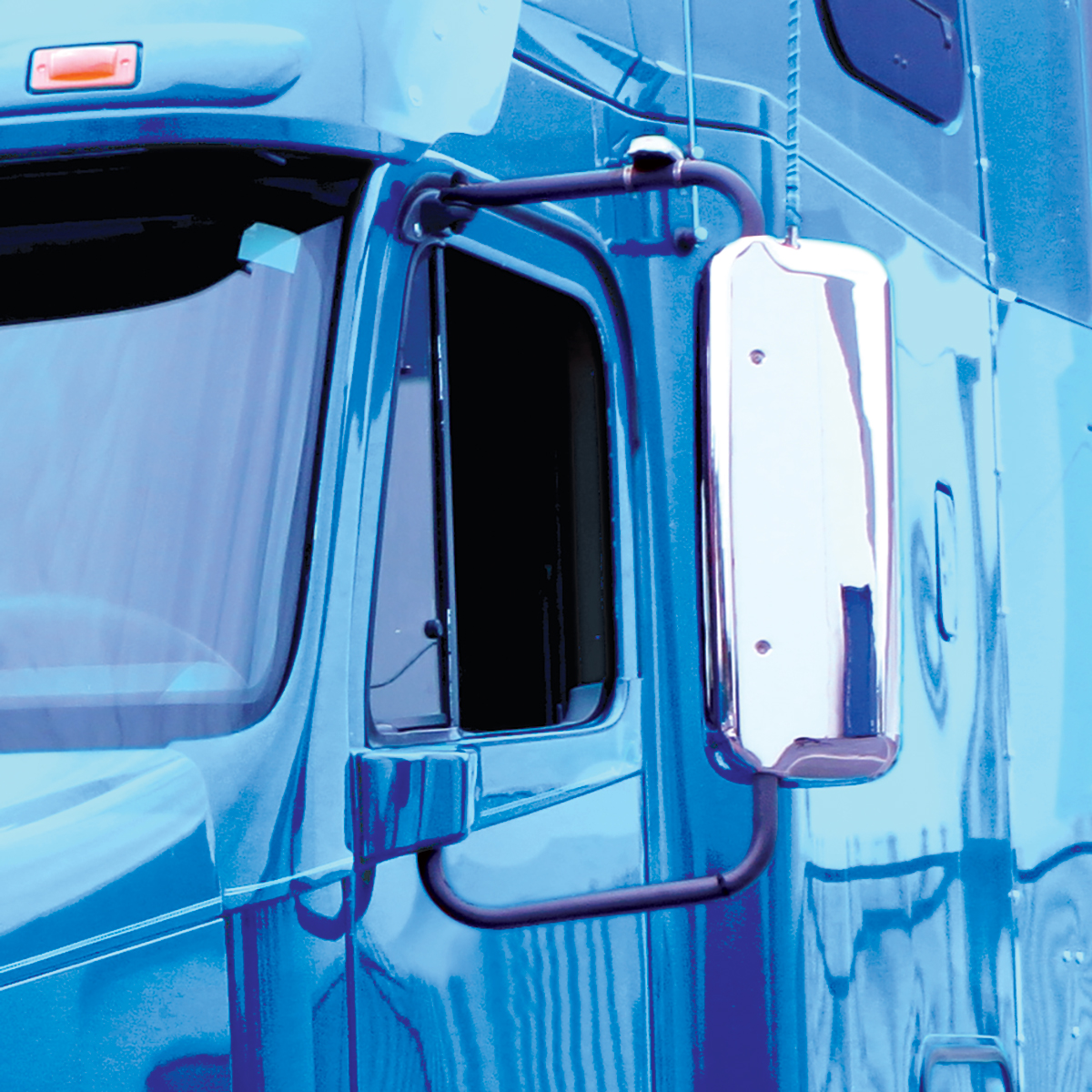 Chrome Mirror Cover Set For Freightliner Century (2005-2010) & Columbia (2005-2020) - Thumbnail 2