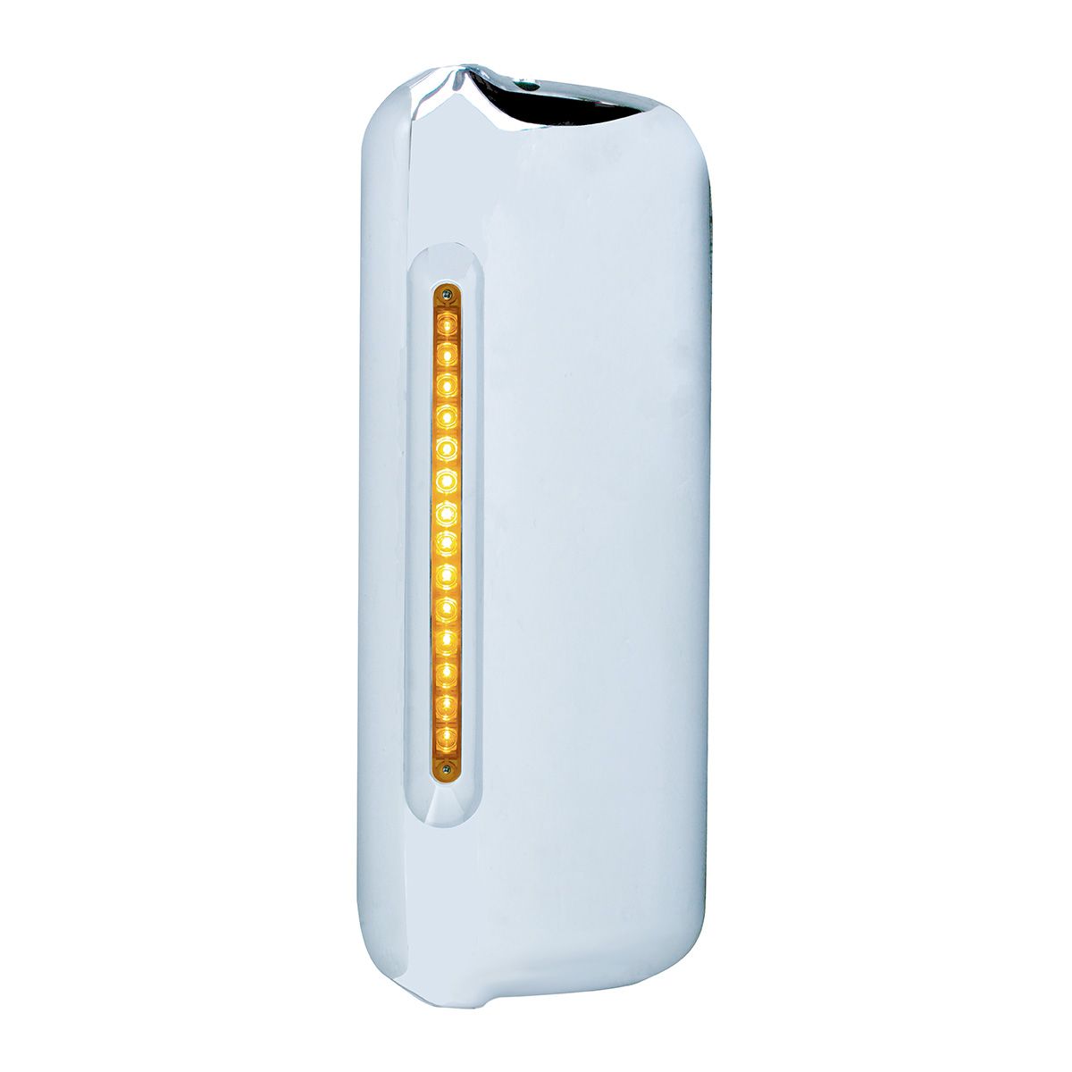 Mirror Cover With 14 LED 12" Light Bar For 2005+ Freightliner  (Driver) - Amber LED/Amber Lens