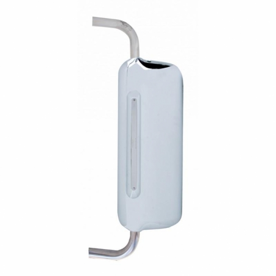 Mirror Cover With 14 LED 12" Light Bar For 2005+ Freightliner  (Driver) - Amber LED/Chrome Lens