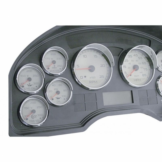 Chrome Small Gauge Bezel With Visor for 2007+ International - Thumbnail 2