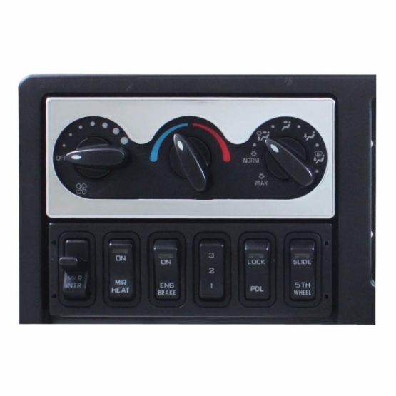 Chrome A/C Control Cover For International ProStar (2008-2019), 9900/9400/9200 (2000-2010) - Thumbnail 2