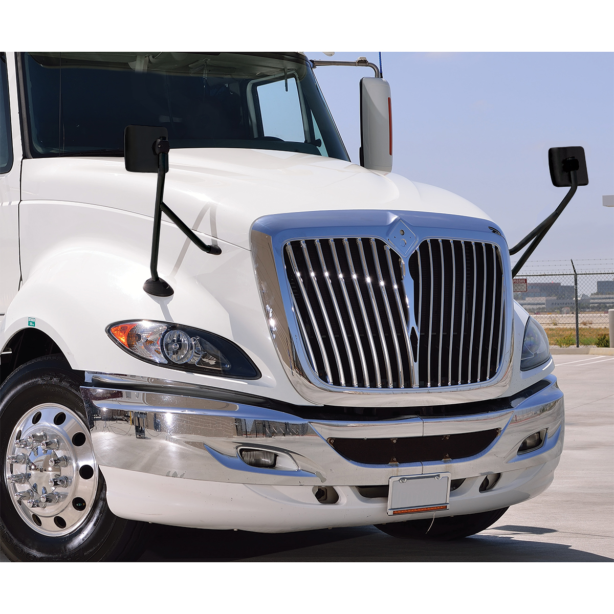 Black Hood Mirror Assembly For 2006-2017 International Prostar - Passenger - Thumbnail 3