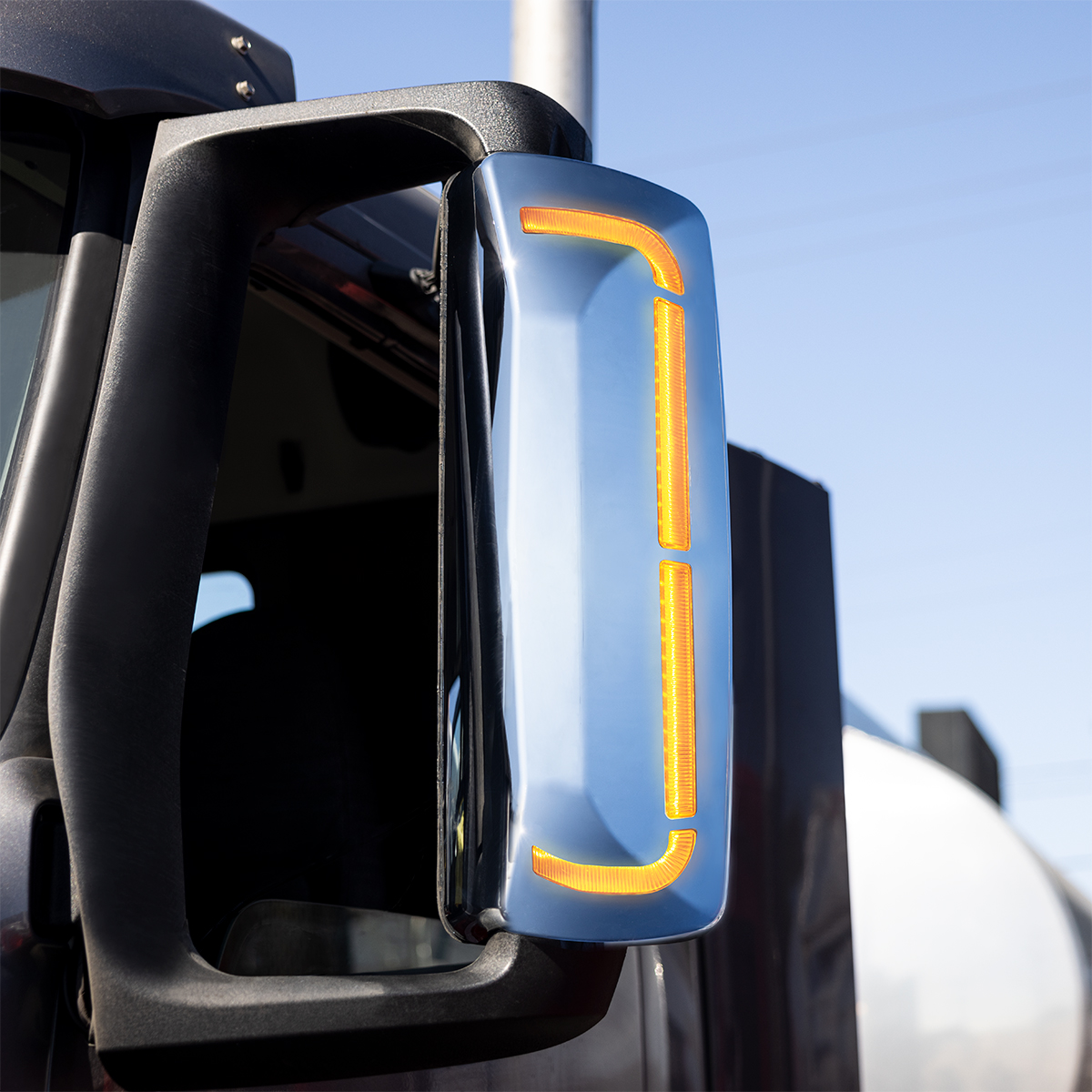 59 LED Chrome Mirror Cover With Sequential LED For 2012-2024 Volvo VNL - Driver - Thumbnail 5