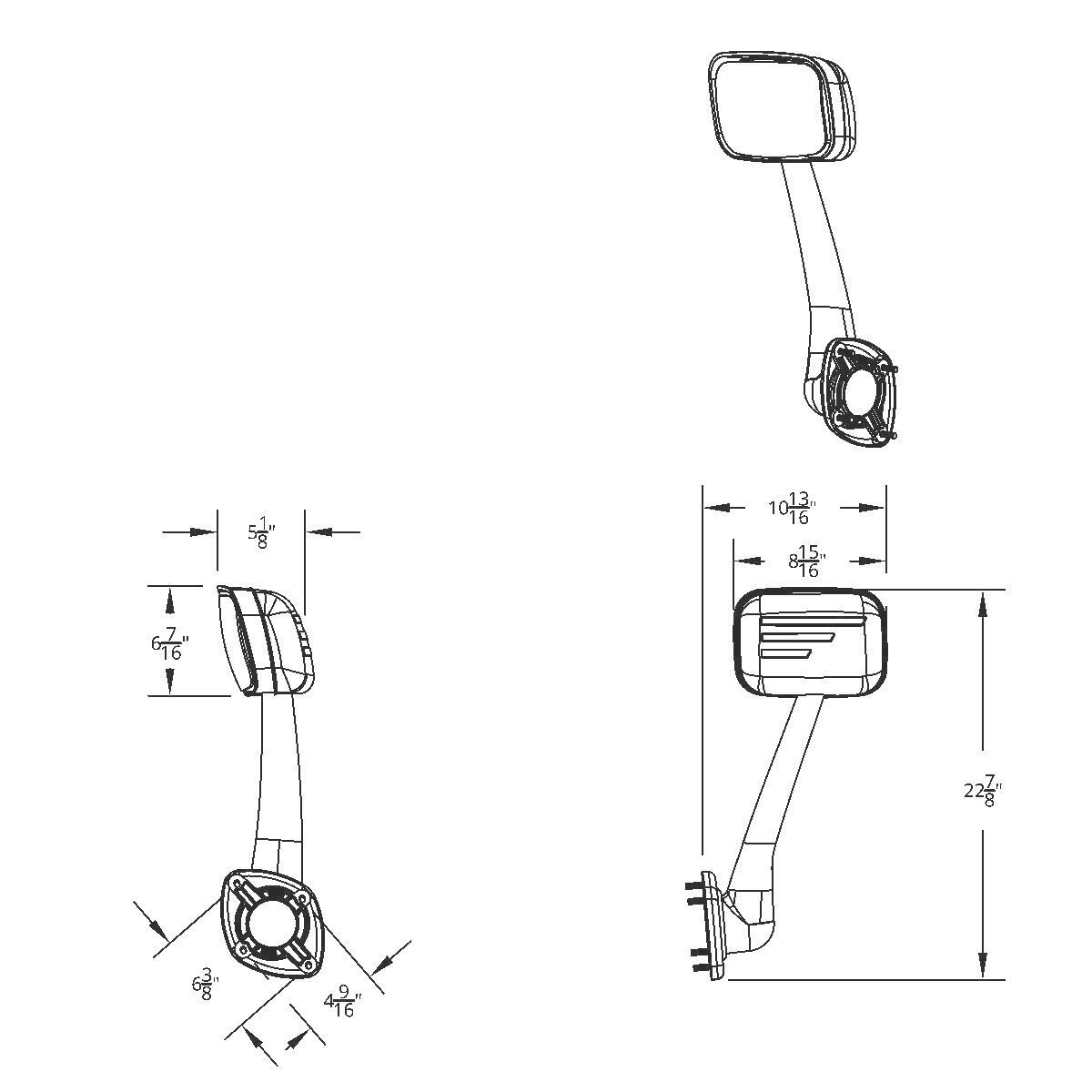 Chrome Hood Mirror Assembly With Sequential LED Turn Signal For 2008-2017 Freightliner Cascadia - Passenger - Thumbnail 9