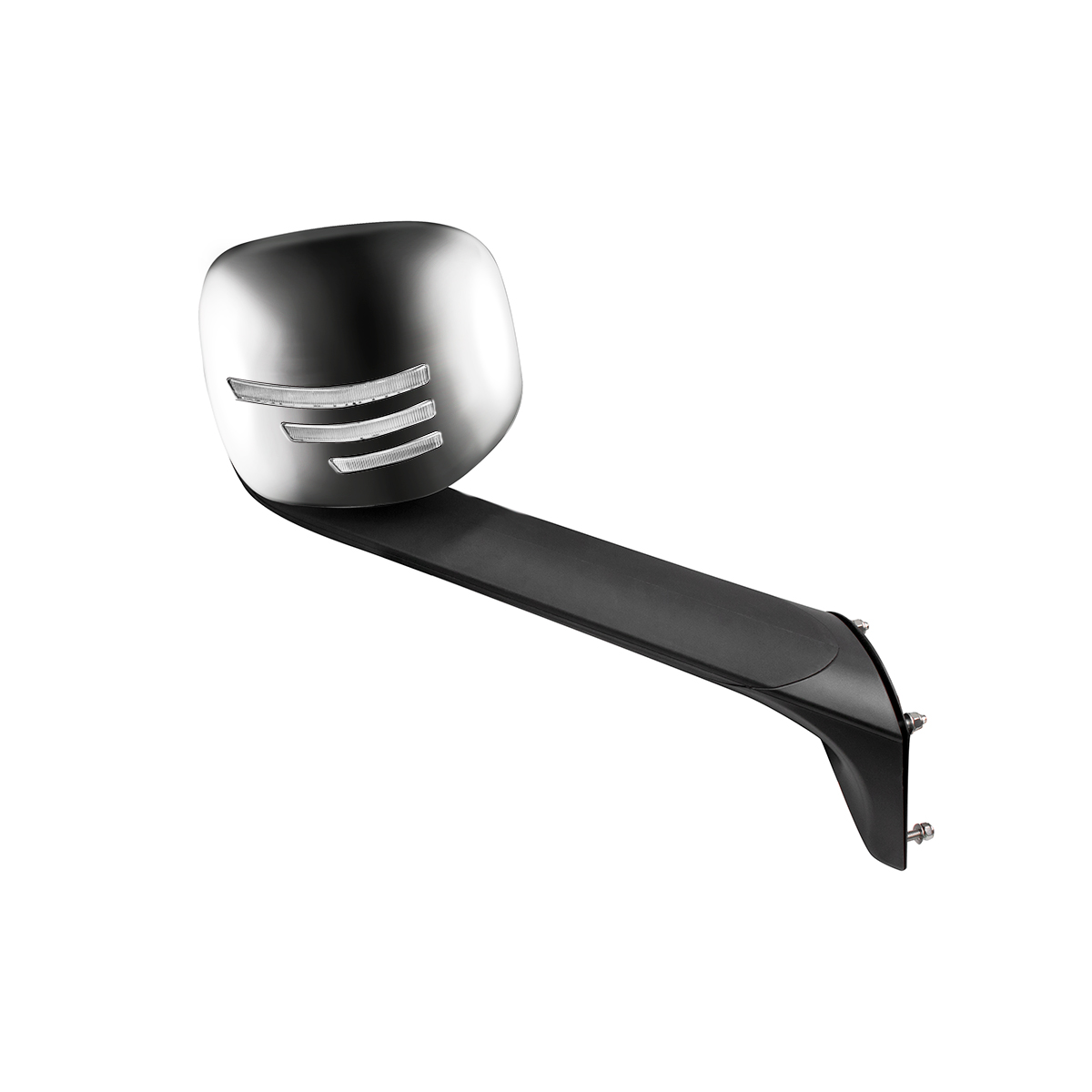 Chrome Hood Mirror Assembly W/ Sequential LED Lights For 2018-2025 Freightliner Cascadia - Passenger/Heated - Thumbnail 2