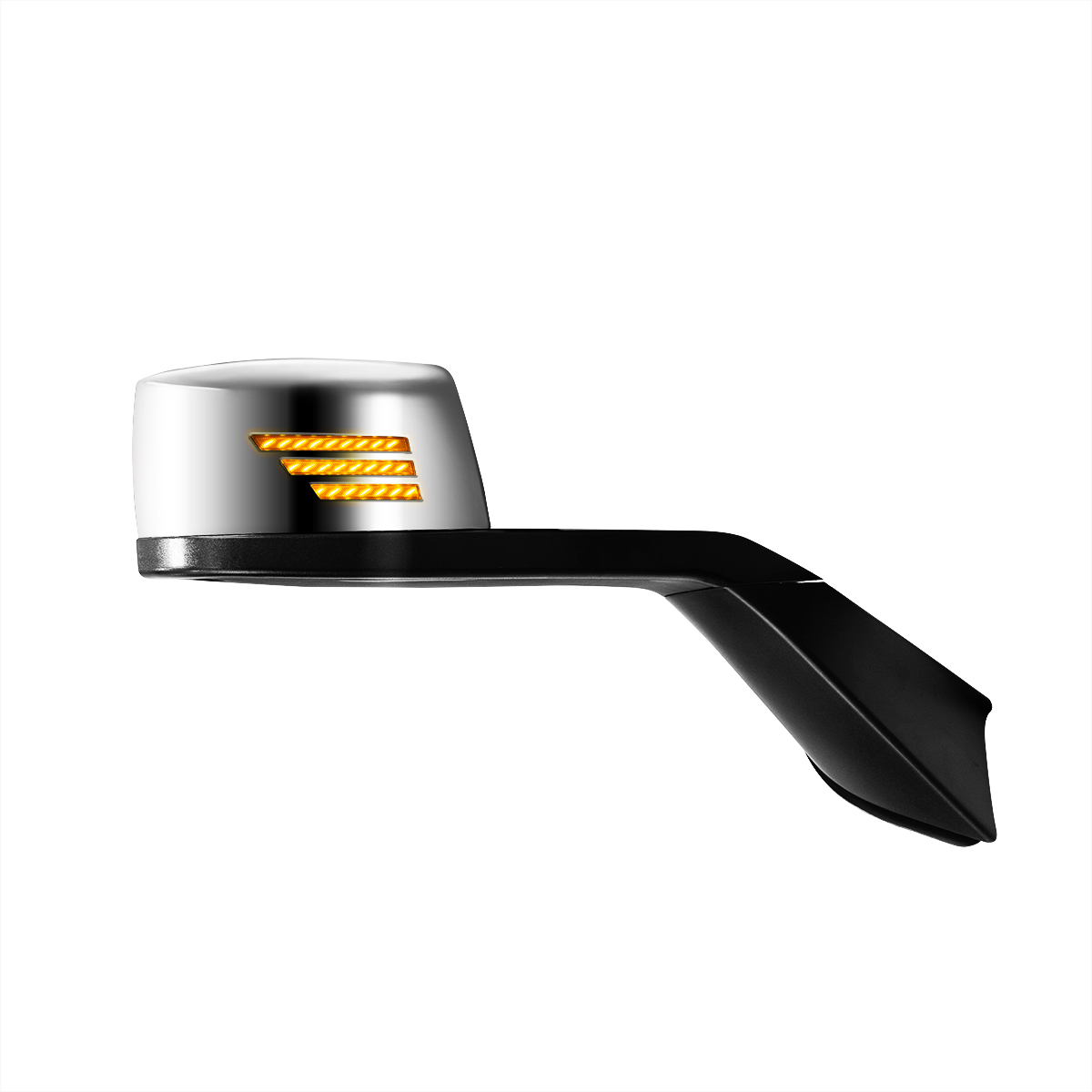 Chrome Hood Mirror Assembly With Sequential LED Turn Signal For 2018-2024 Volvo VNL - Passenger - Thumbnail 2
