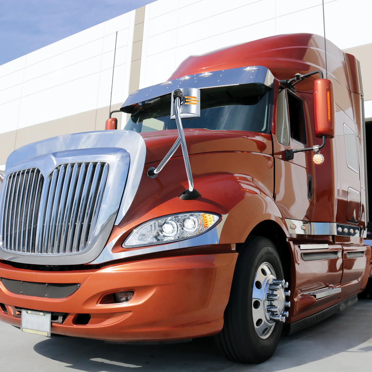 SS Hood Mirror Assembly With Sequential LED Turn Signal For 2008-2017 International Prostar - Driver - Thumbnail 6