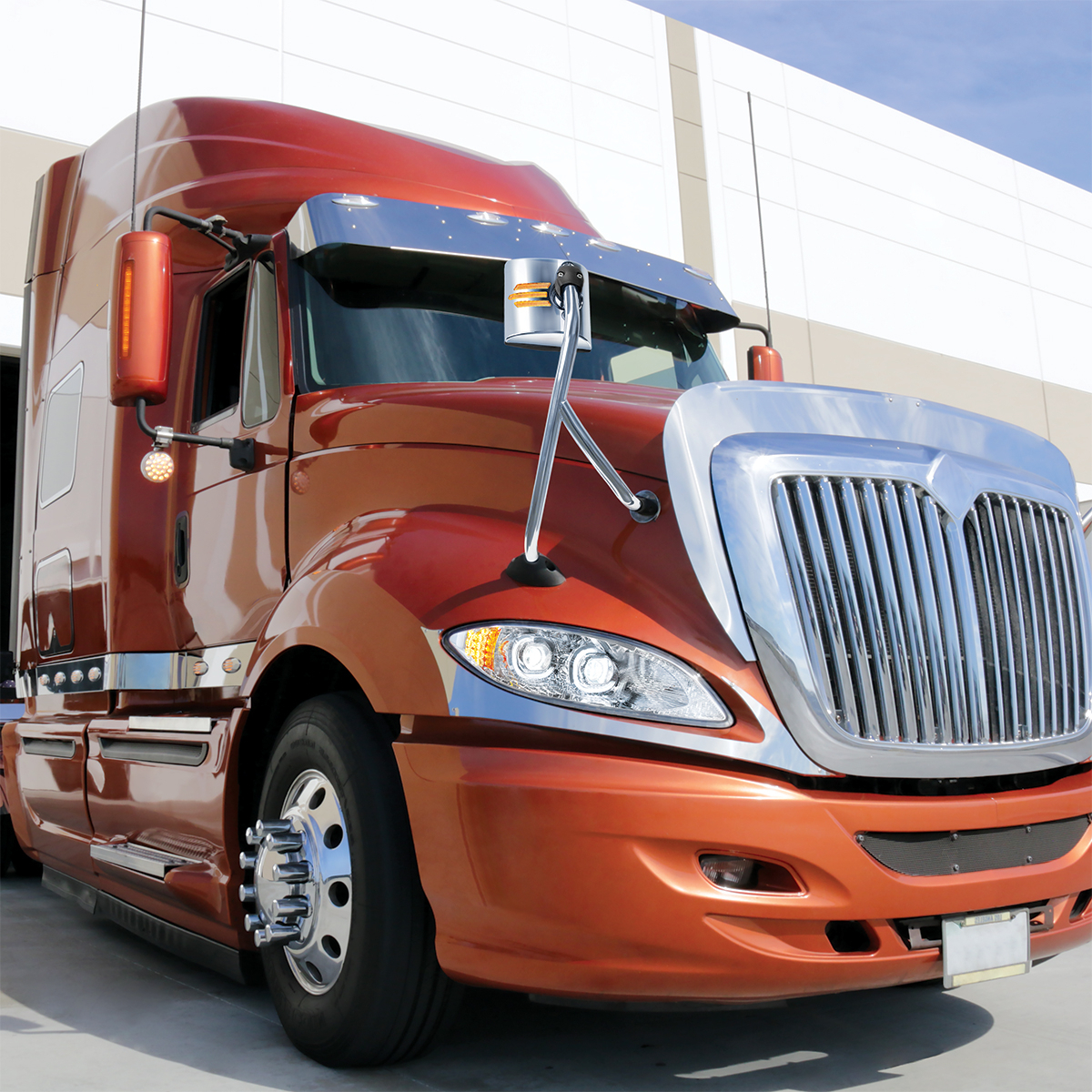 SS Hood Mirror Assembly With Sequential LED Turn Signal For 2008-2017 International Prostar - Passenger - Thumbnail 6