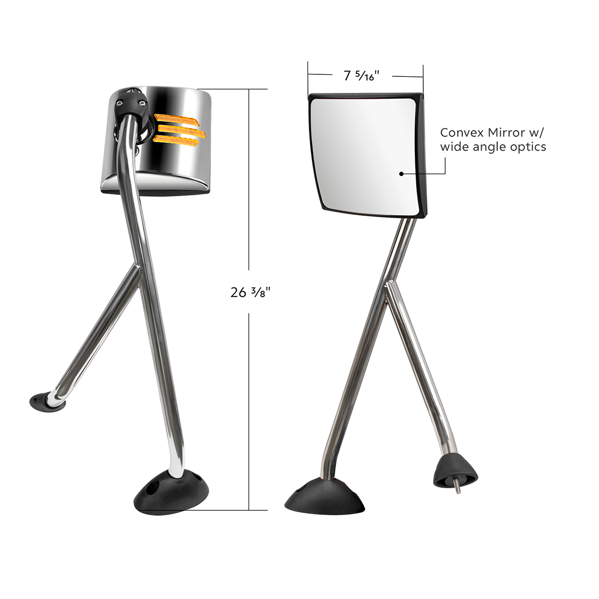 SS Hood Mirror Assembly With Sequential LED Turn Signal For 2008-2017 International Prostar - Passenger - Thumbnail 7