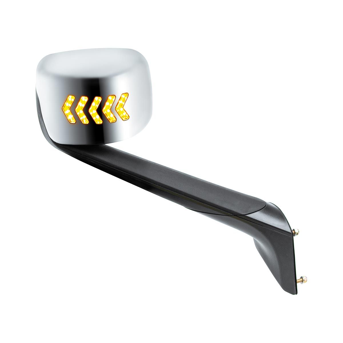 Hood Mirror Assembly W/LED Lights On Mirror Cover & Glass For 2018-2025 Cascadia - Heated/Passenger