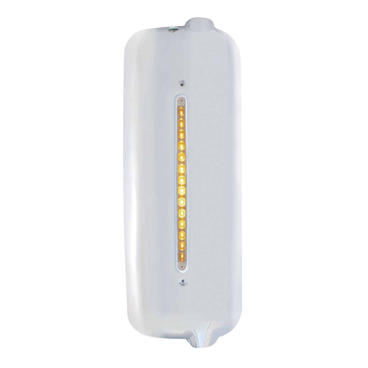 Mirror Cover With 14 LED 12" Light Bar For 2005 & Older Freightliner (Passenger) - Amber LED/Clear Lens