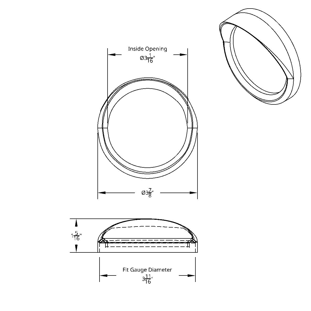 Chrome Plastic Speed/Tachometer Gauge Bezel With Visor For 2008-2017 Freightliner Cascadia - Thumbnail 5