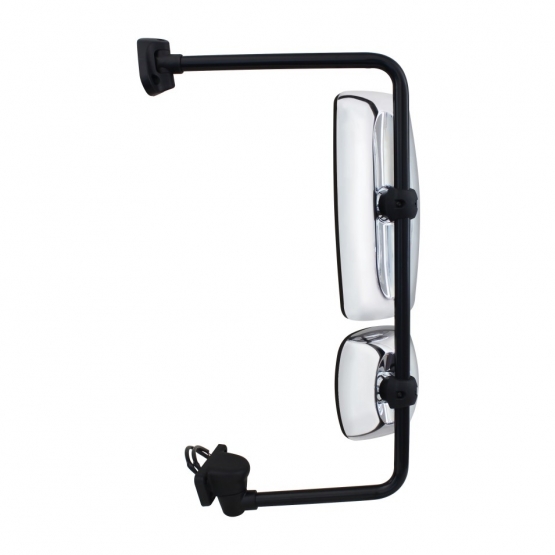 Chrome Mirror Assembly With Power Adjust & Heated For Freightliner M2 - Driver - Thumbnail 3