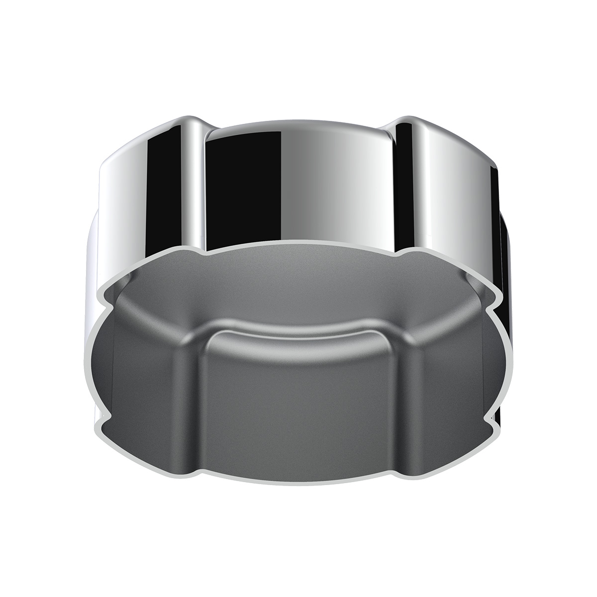 Chrome Plastic Fuel Cap Cover For Freightliner - Non-Locking - Thumbnail 5