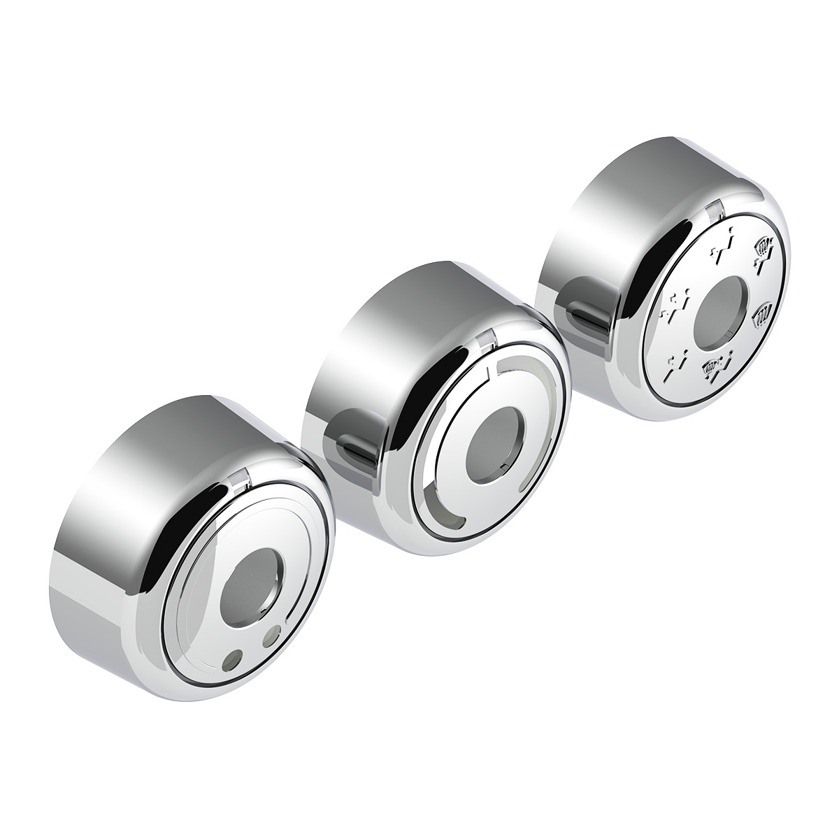 Chrome Plastic A/C Control 6-Piece Dial Covers For 2018-2025 Freightliner Cascadia