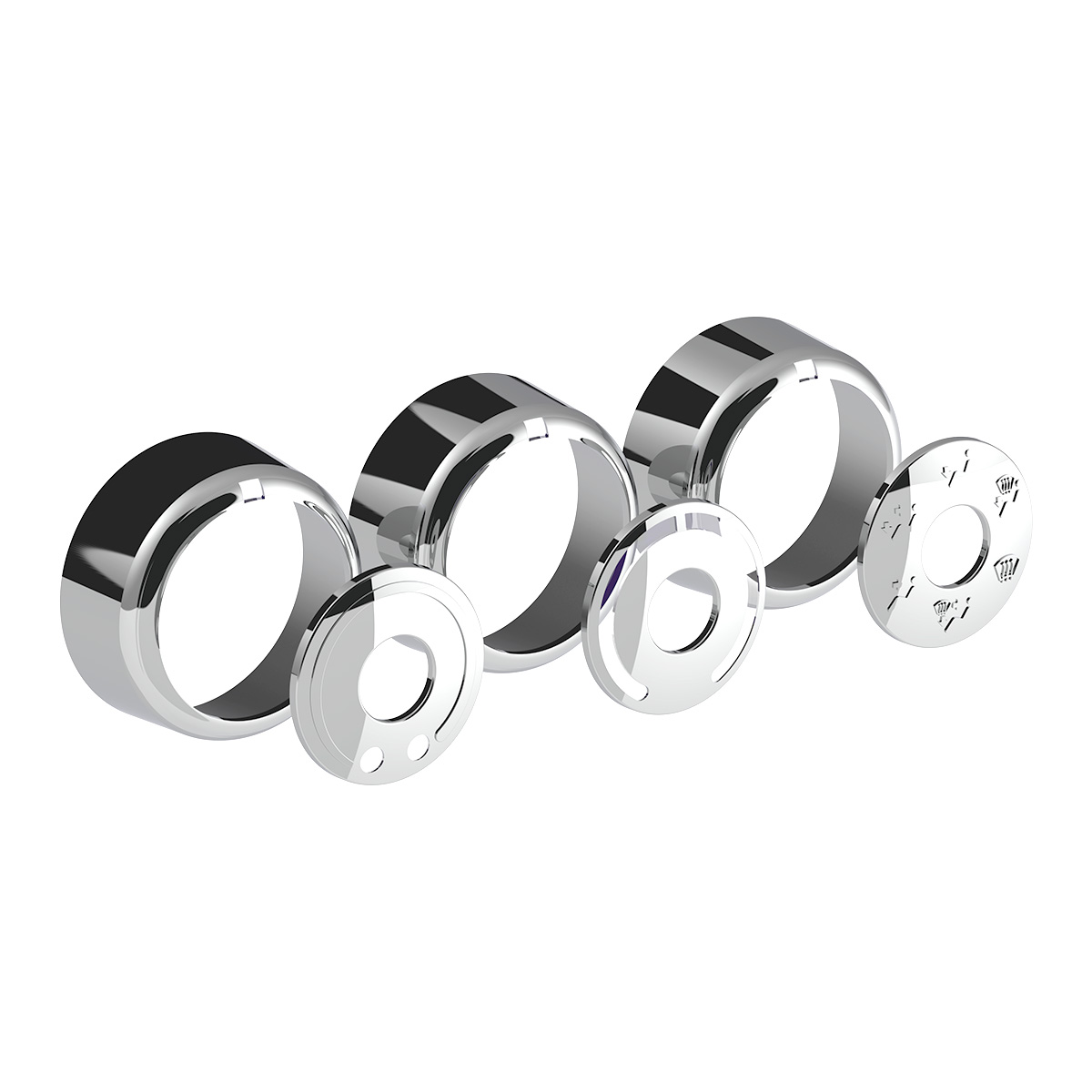 Chrome Plastic A/C Control 6-Piece Dial Covers For 2018-2025 Freightliner Cascadia - Thumbnail 2