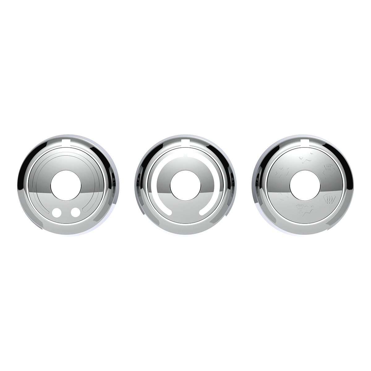 Chrome Plastic A/C Control 6-Piece Dial Covers For 2018-2025 Freightliner Cascadia - Thumbnail 3