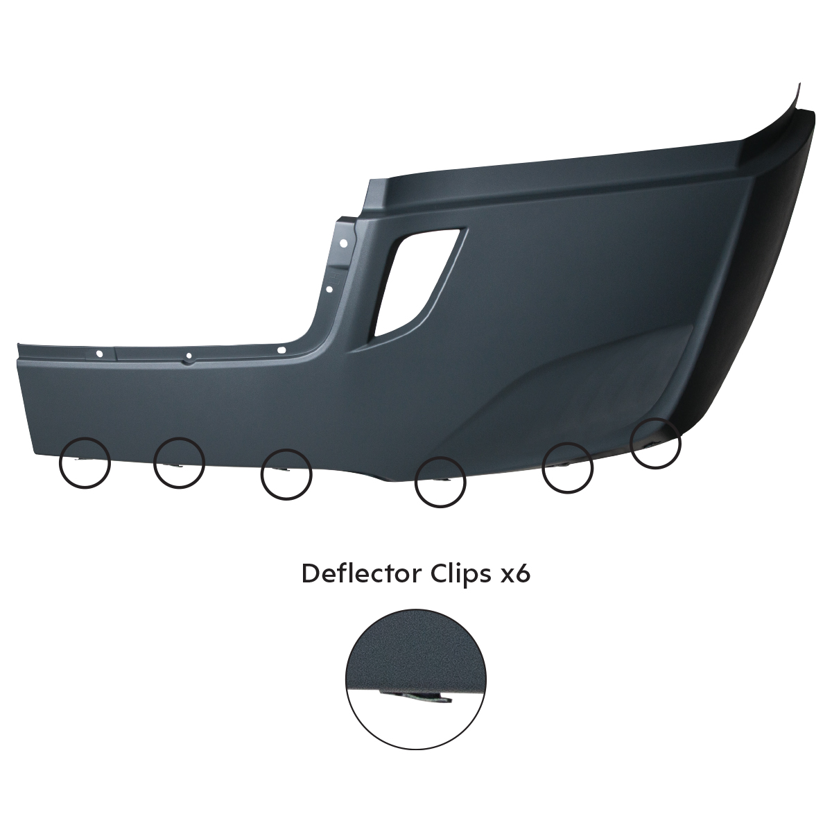 Bumper Cover Without Fog Light Opening & With Deflector Holes For 2018-2024 FL Cascadia - Driver - Thumbnail 3