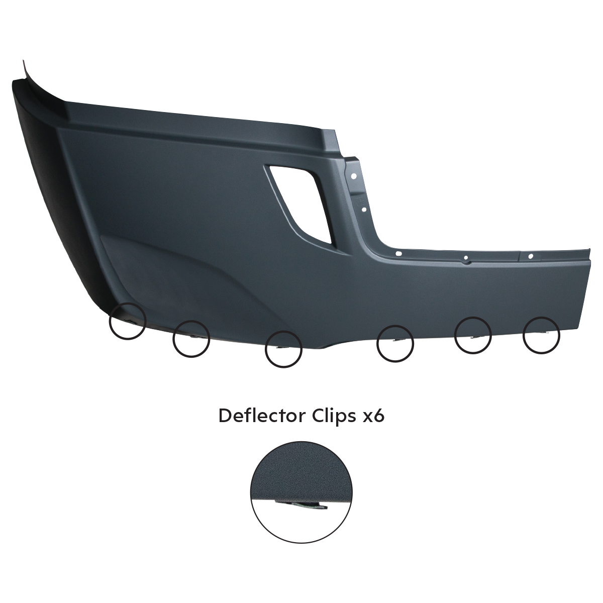Bumper Cover Without Fog Light Opening & With Deflector Holes For 2018-2024 FL Cascadia - Passenger - Thumbnail 3