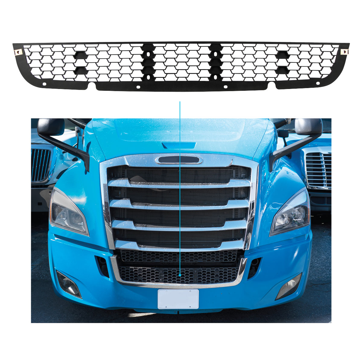 Bumper Mesh For Early 2018 Freightliner Cascadia - One Piece - Thumbnail 2