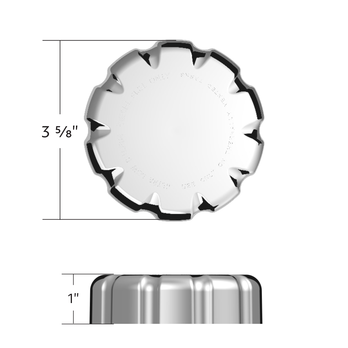 Chrome Plastic Fuel Cap Cover For Volvo - Non-Locking - Thumbnail 7