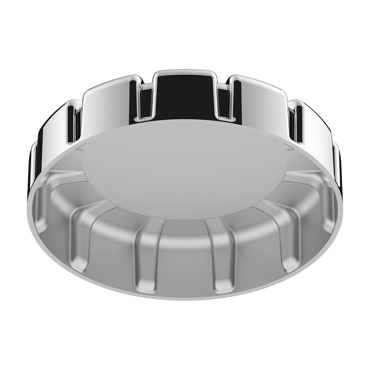 Chrome Plastic Fuel Cap Cover For Kenworth - Non-Locking - Thumbnail 4