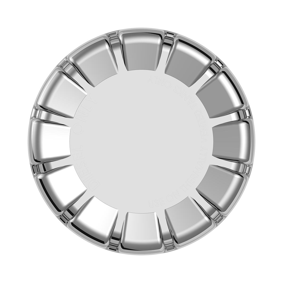 Chrome Plastic Fuel Cap Cover For Kenworth - Non-Locking - Thumbnail 6