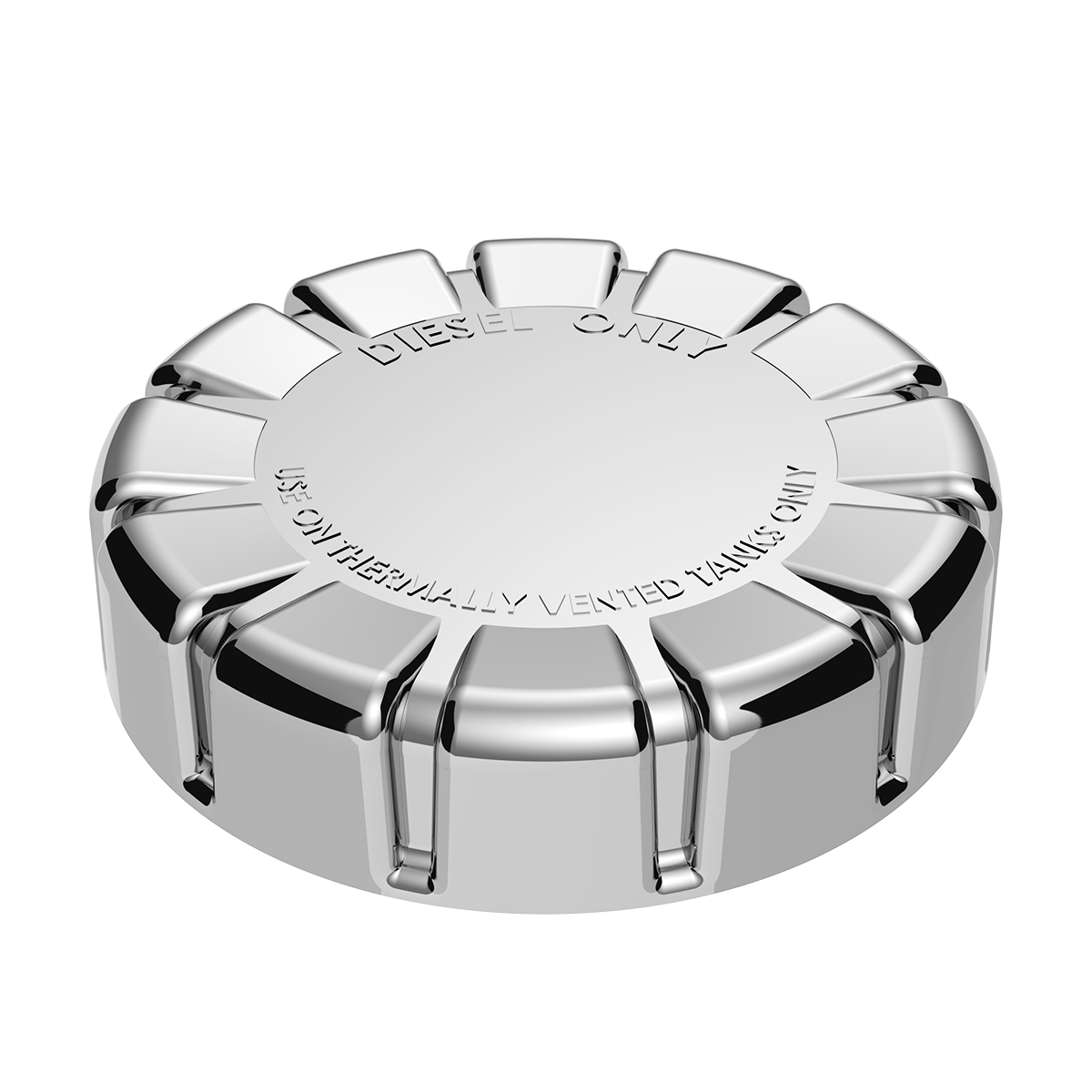 Chrome Plastic Fuel Cap Cover For Kenworth - Non-Locking - Thumbnail 9