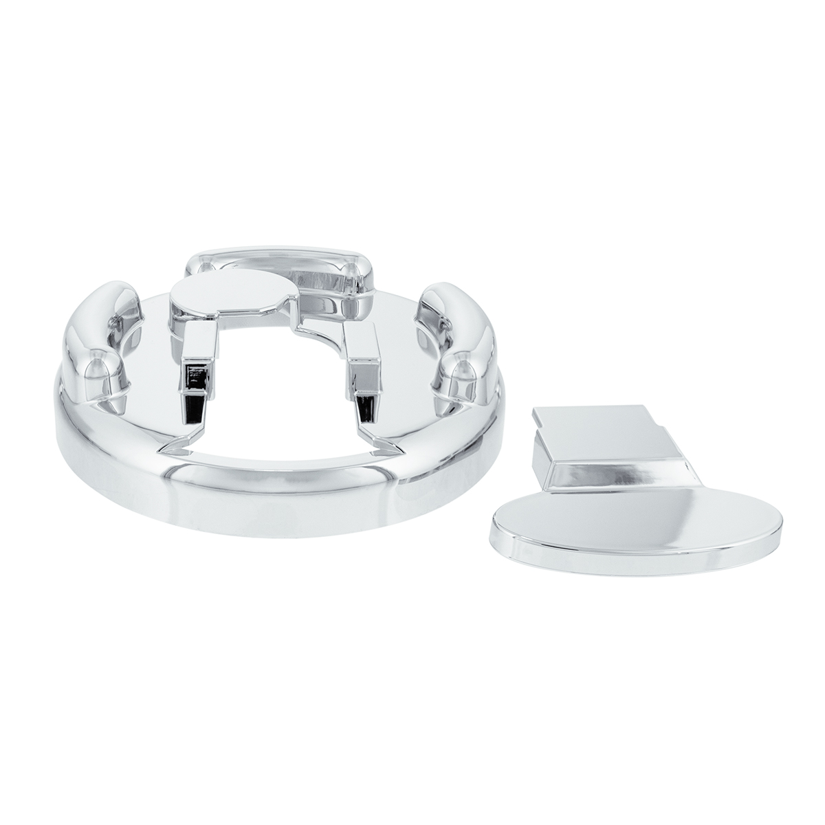 Chrome Plastic Fuel Cap Cover For Peterbilt - Locking - Thumbnail 2