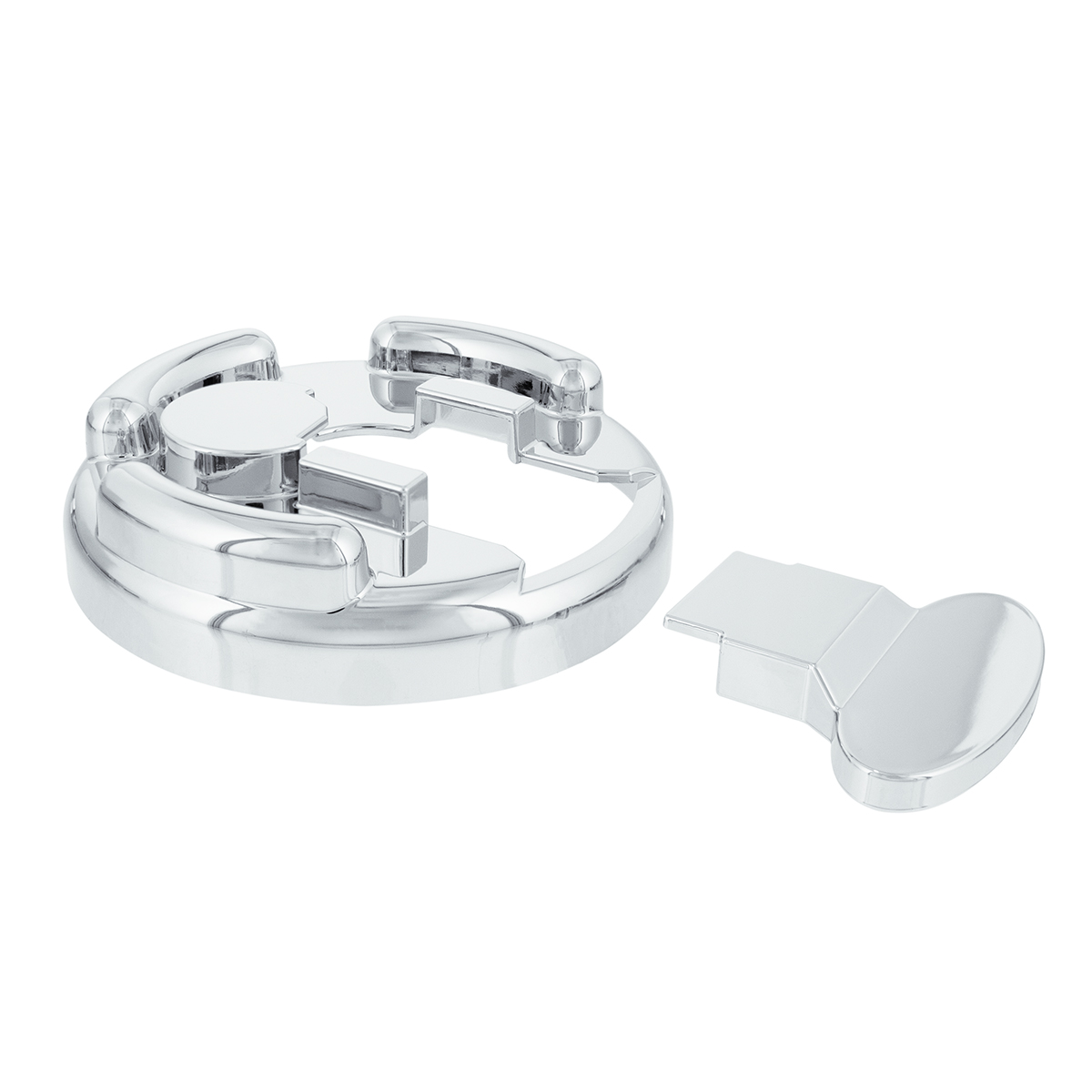 Chrome Plastic Fuel Cap Cover For Peterbilt - Locking - Thumbnail 4