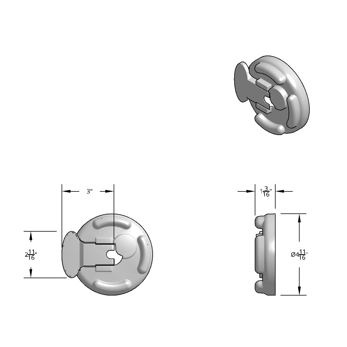 Chrome Plastic Fuel Cap Cover For Peterbilt - Locking - Thumbnail 8
